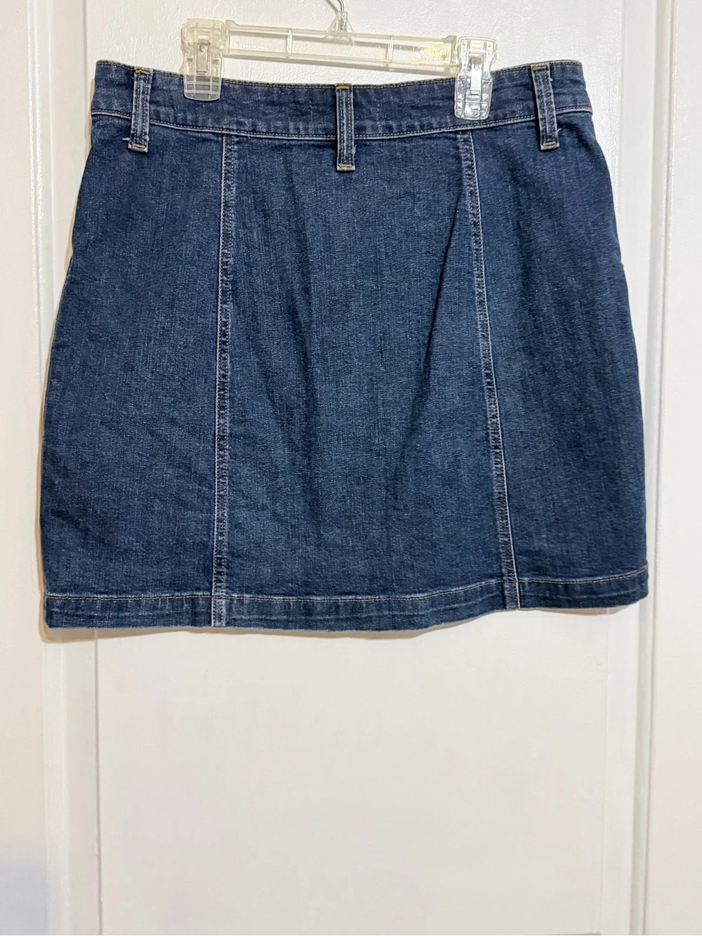J crew Mercantile Sz 6 Dark Blue Denim Button-Front Mini Skirt western concert - Picture 4 of 5